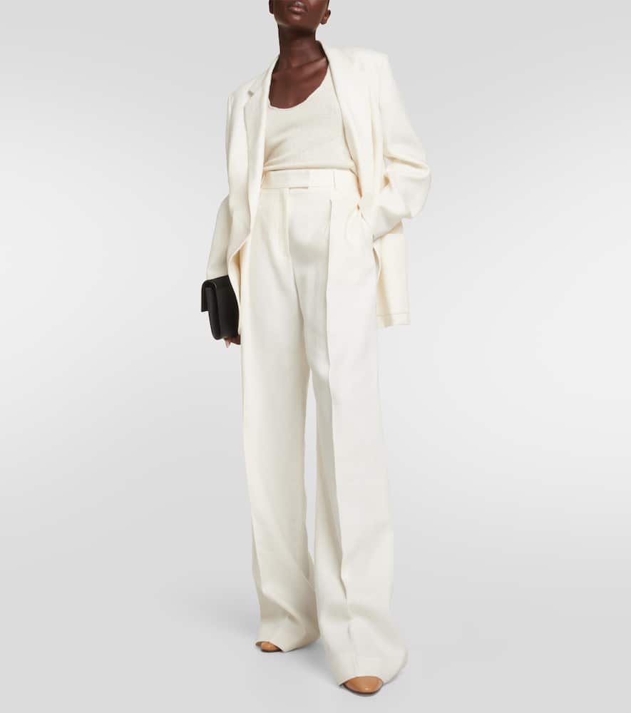 Antone high-rise linen wide-leg pants