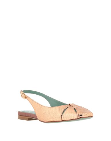 Woman Ballet flats Rose gold Size 10 Leather