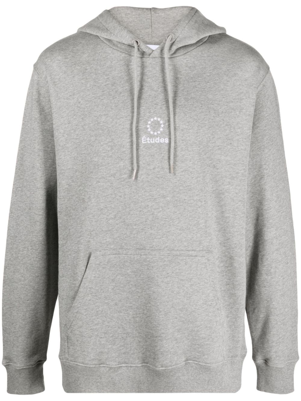 Logo-embroidered organic cotton hoodie - Grey