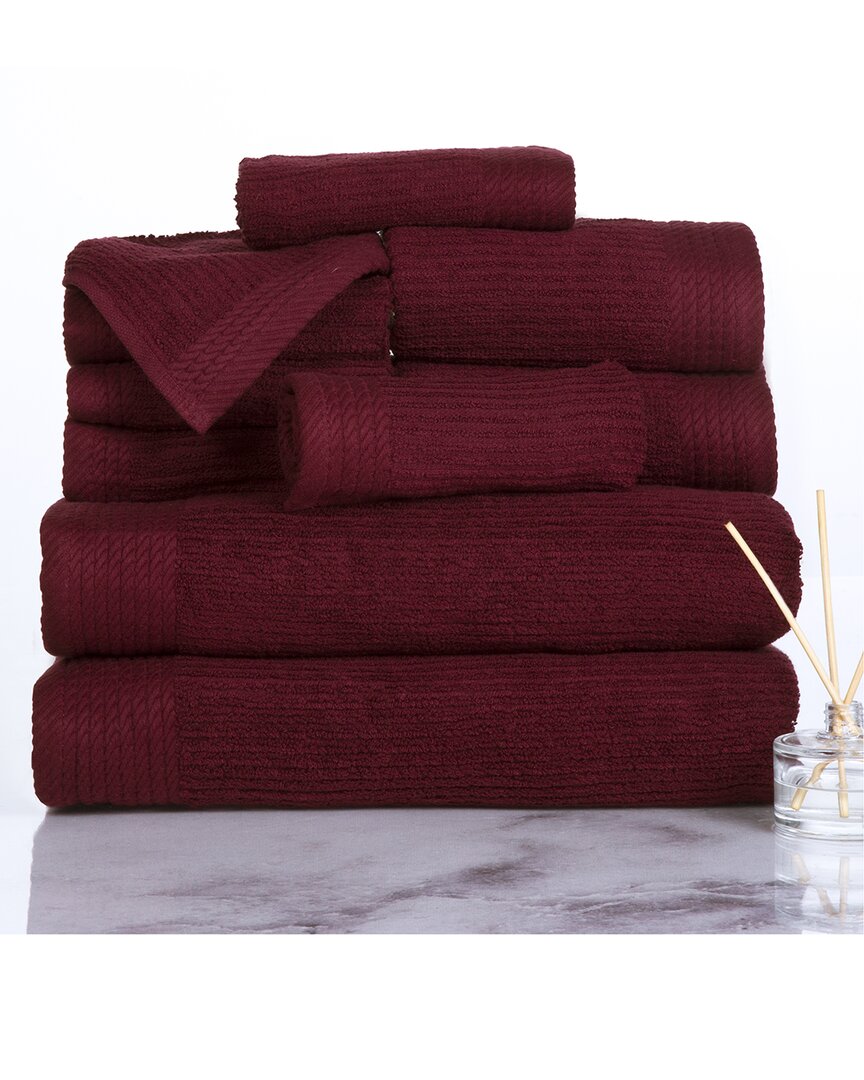 Ribbed Cotton 10Pc Washcloth Towel Set