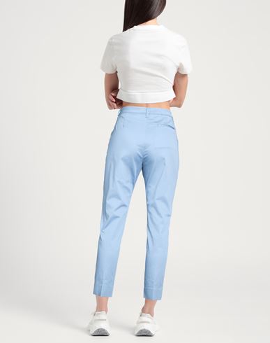Woman Pants Slate blue Size 6 Cotton, Elastane