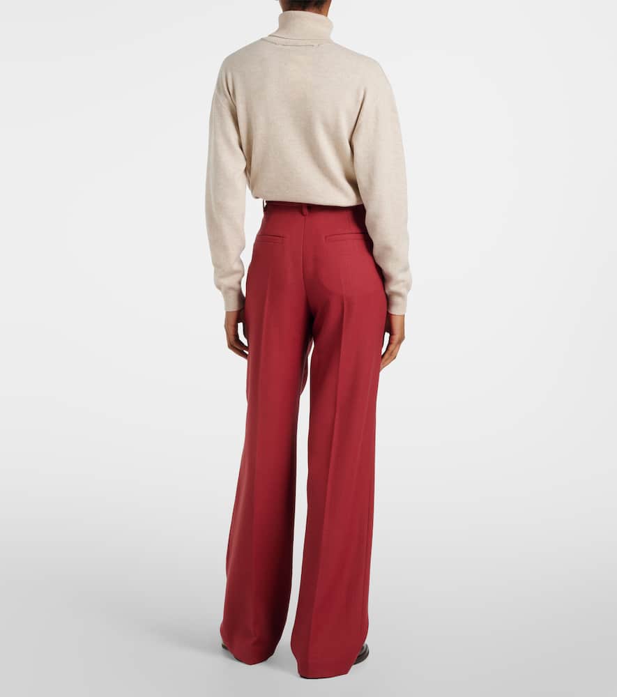 High-rise wool straight pants