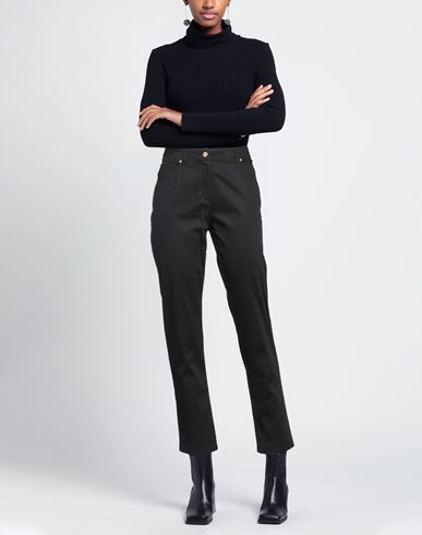 Woman Pants Black Size 6 Cotton, Elastane