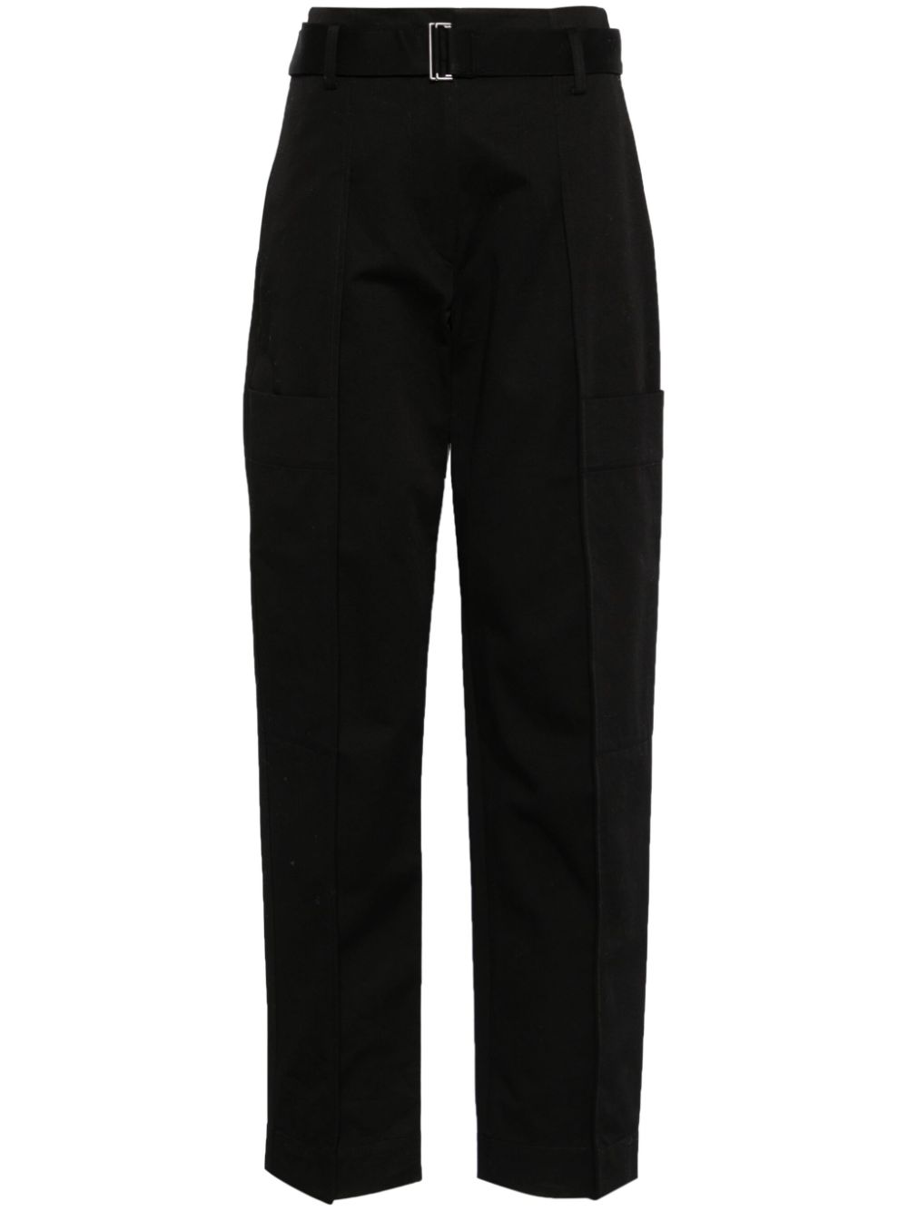 Cotton belted trousers - Black