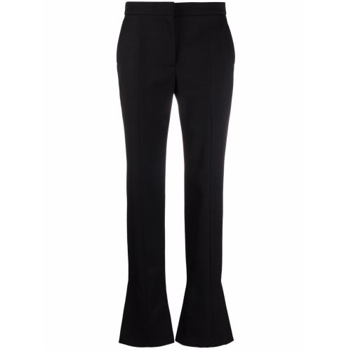 Ankle-slit cigarette trousers - Black