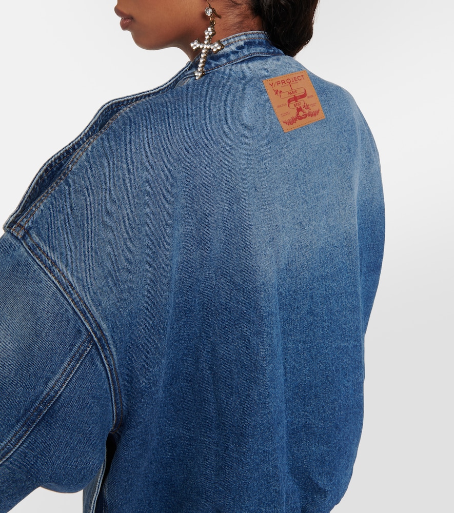 Snap Off denim bomber jacket
