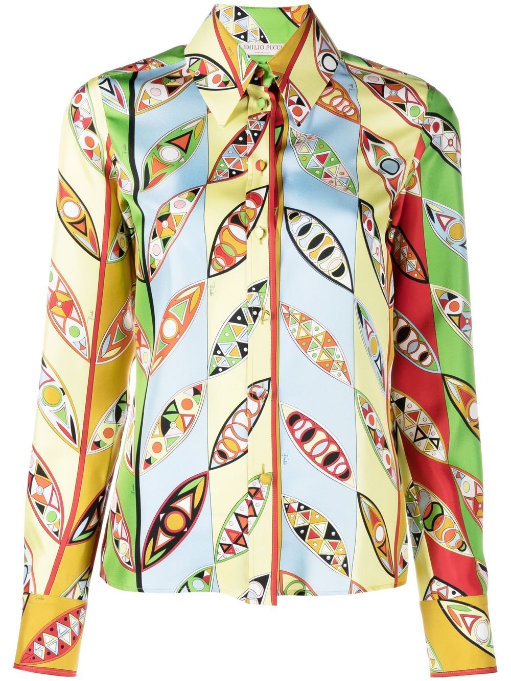 Iride-print cotton shirt - Red