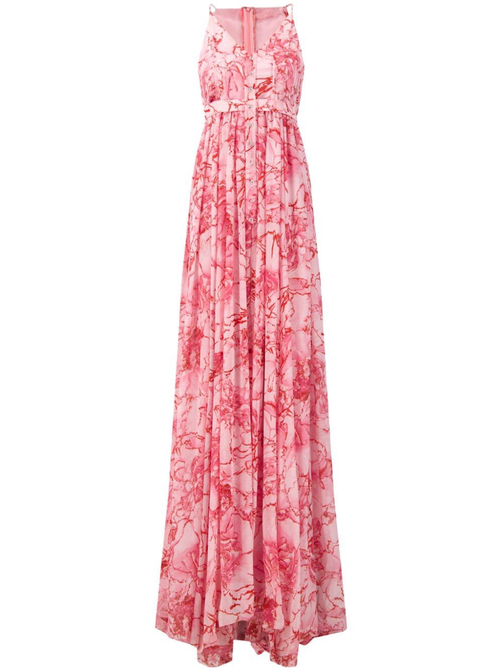Floral-print georgette gown - Pink