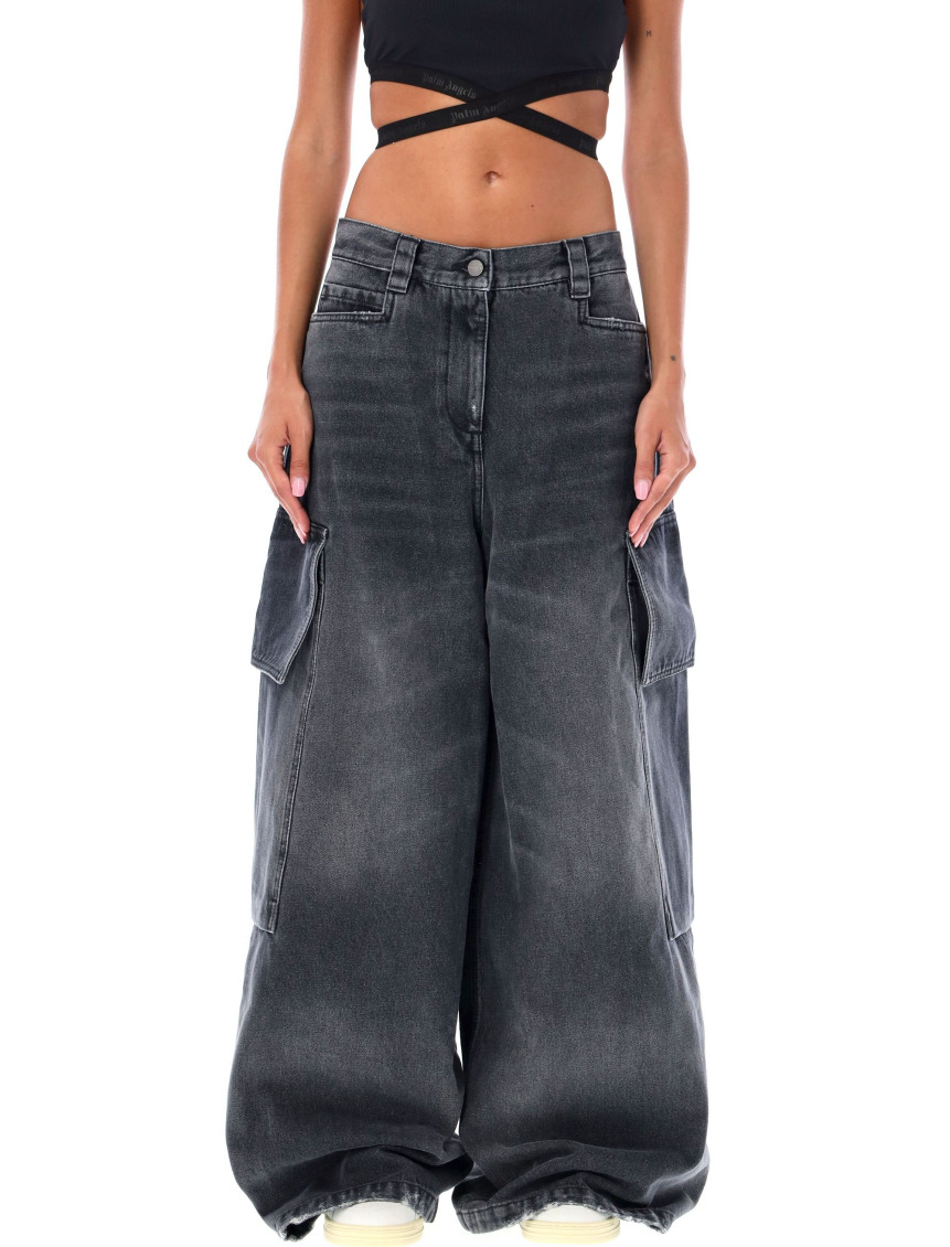Low-rise wide-leg jeans - Black