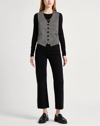 Woman Tailored Vest Black Size 6 Polyester, Viscose, Elastane