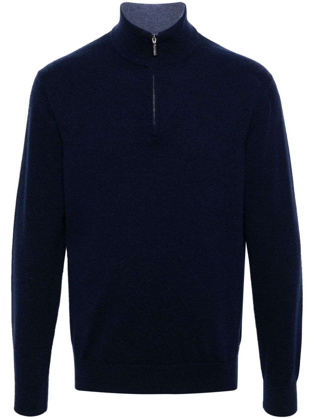 Half-zip cashmere jumper - Blue