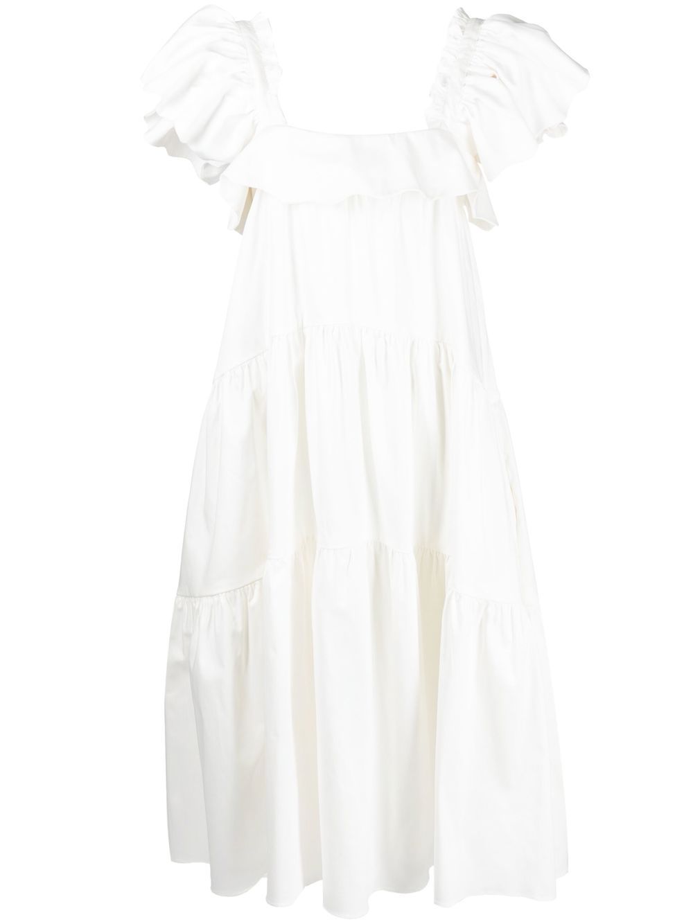 Cicely tiered midi dress - White