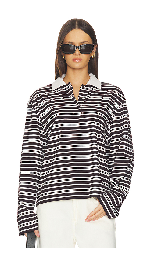 SRG Westley Top in Brown Stripe - Brown. M also in L, S, XL