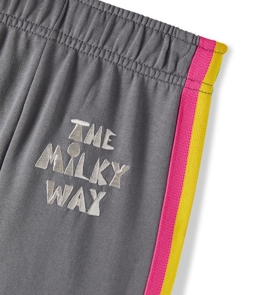 Embroidered cotton jersey sweatpants