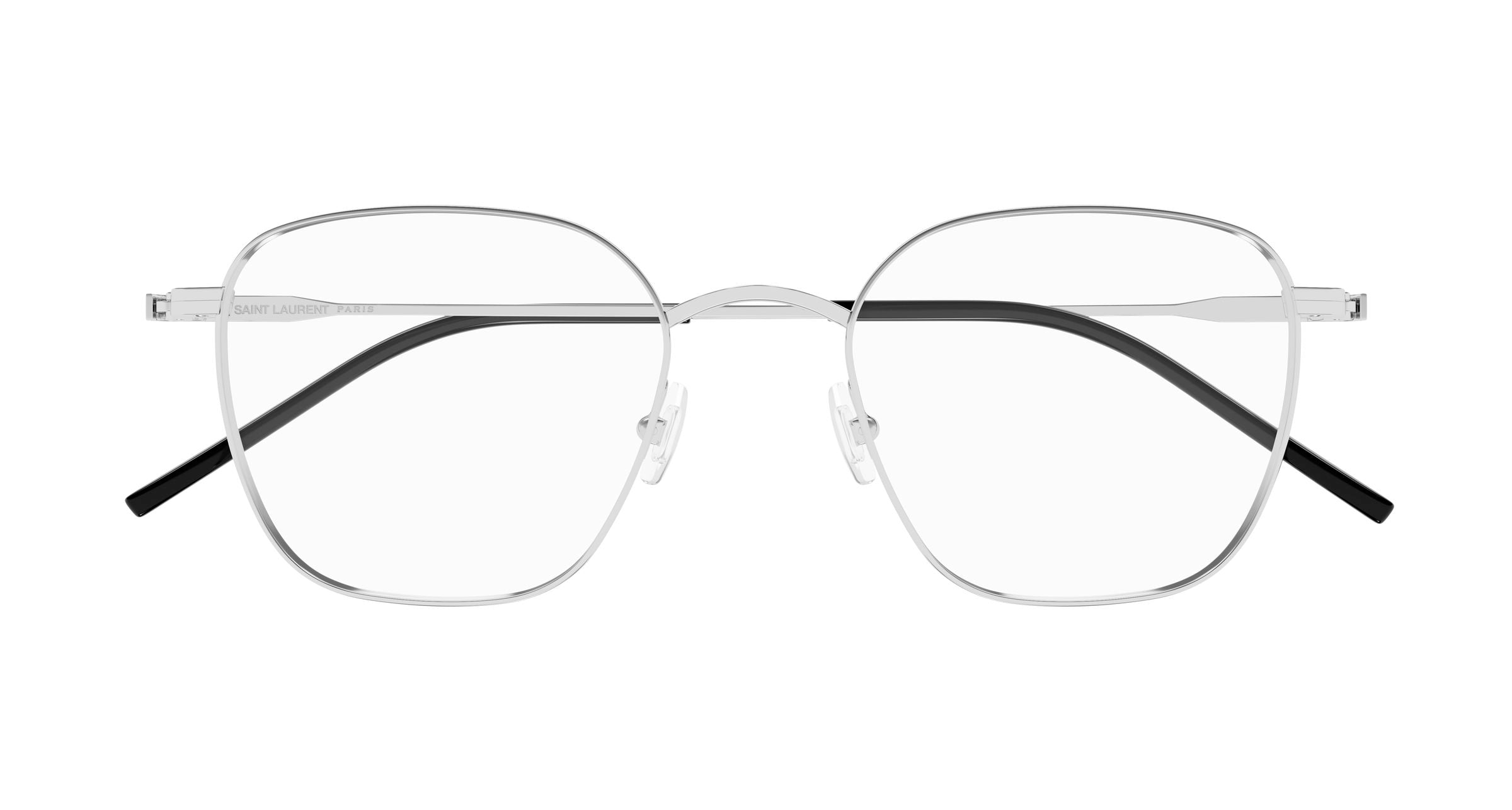 SAINT LAURENT Unisex SAINT LAURENT SL 852 005 Optical frames Metal Silver Transparent Round