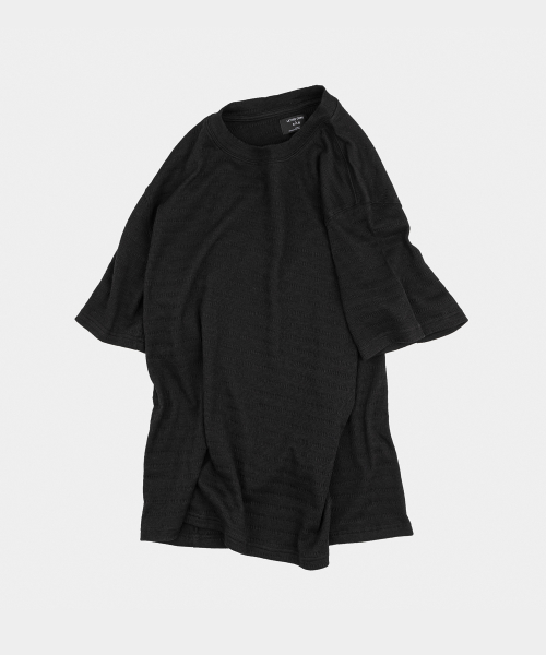 Air Wave Shell Stripe Short Sleeve T-Shirt Black