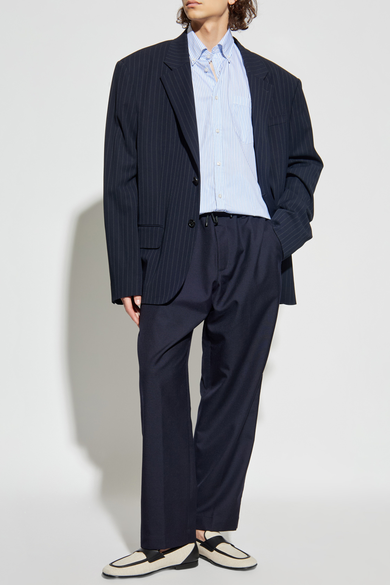 Shirt With A Striped Pattern, Men's, Blue