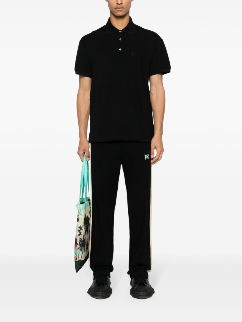 Monogram Embroidered Short-sleeved Polo Shirt