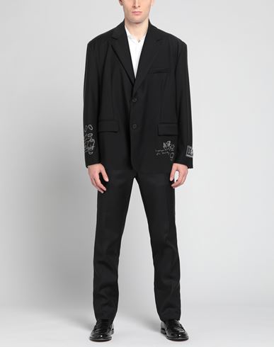 Man Blazer Black Size 36 Polyester, Wool, Elastane