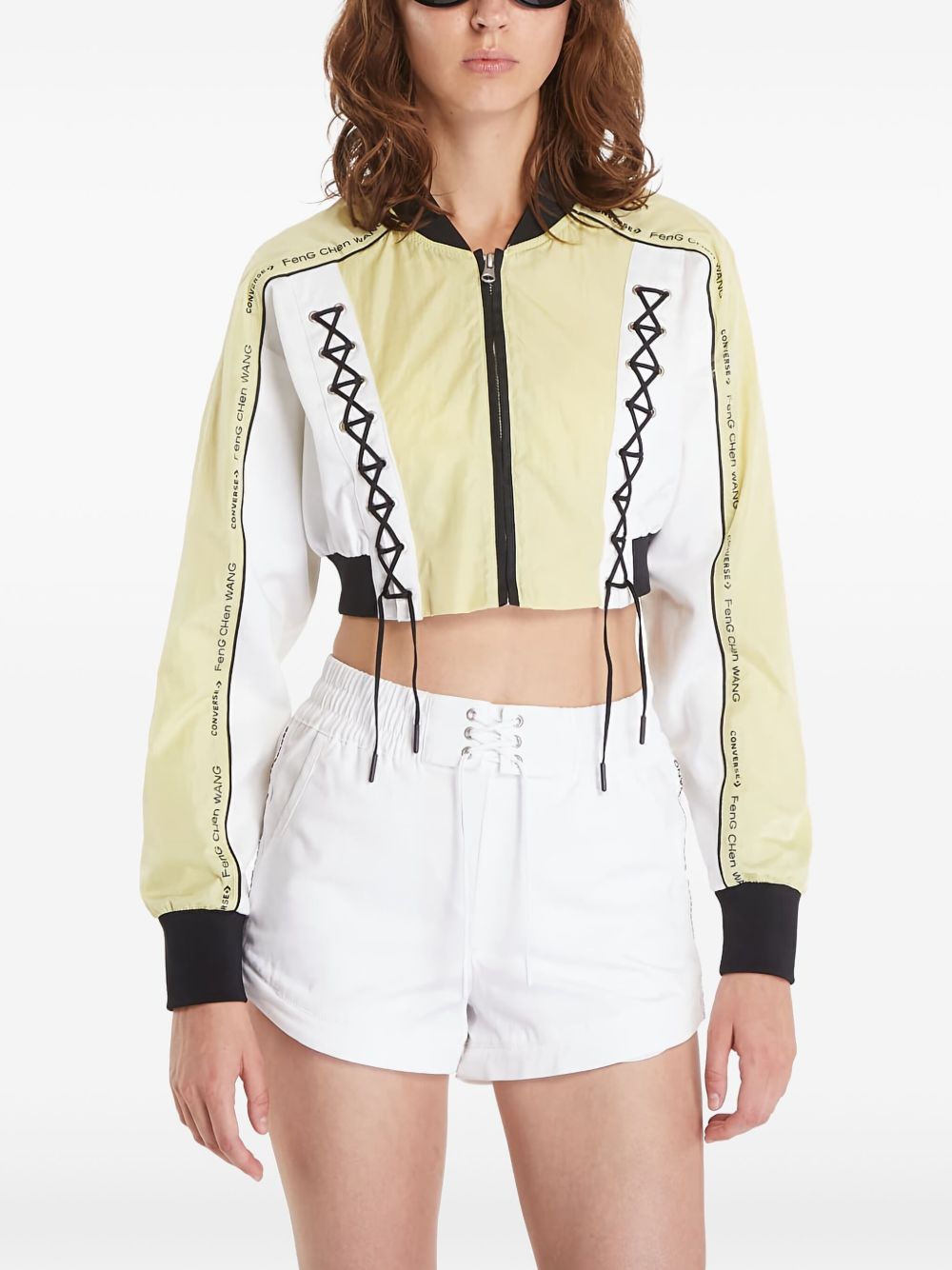 Cropped zip-up jacket - Yellow