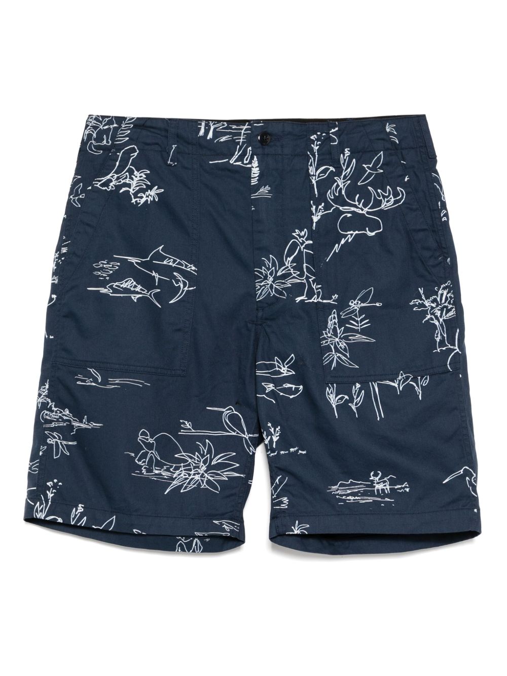 Graphic-printed shorts - Blue