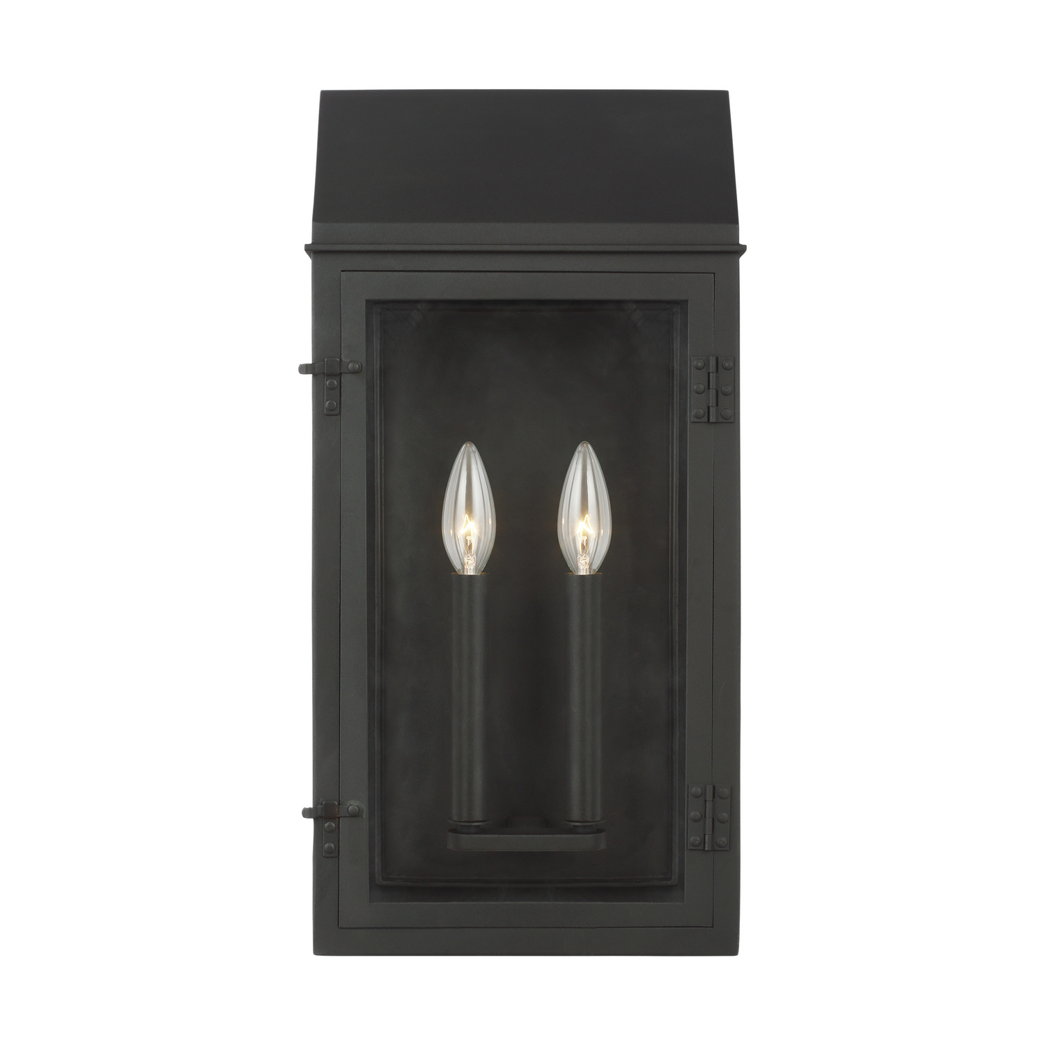 Visual Comfort Studio Hingham 2-Light Outdoor Wall Light in Textured Black by Chapman & Myer