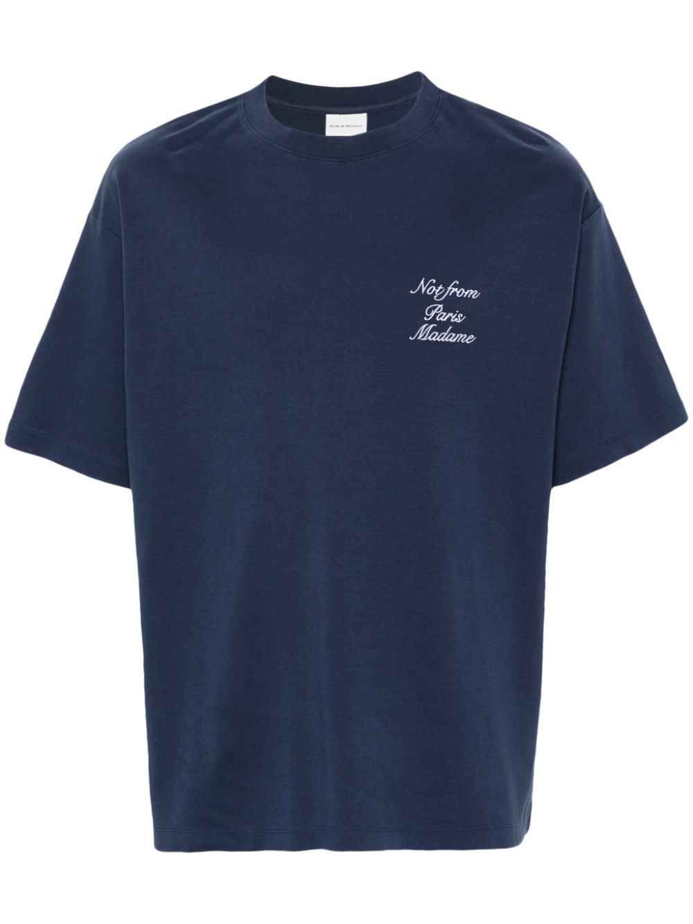 Le T-shirt Slogan Calligraphy T-shirt - Blue