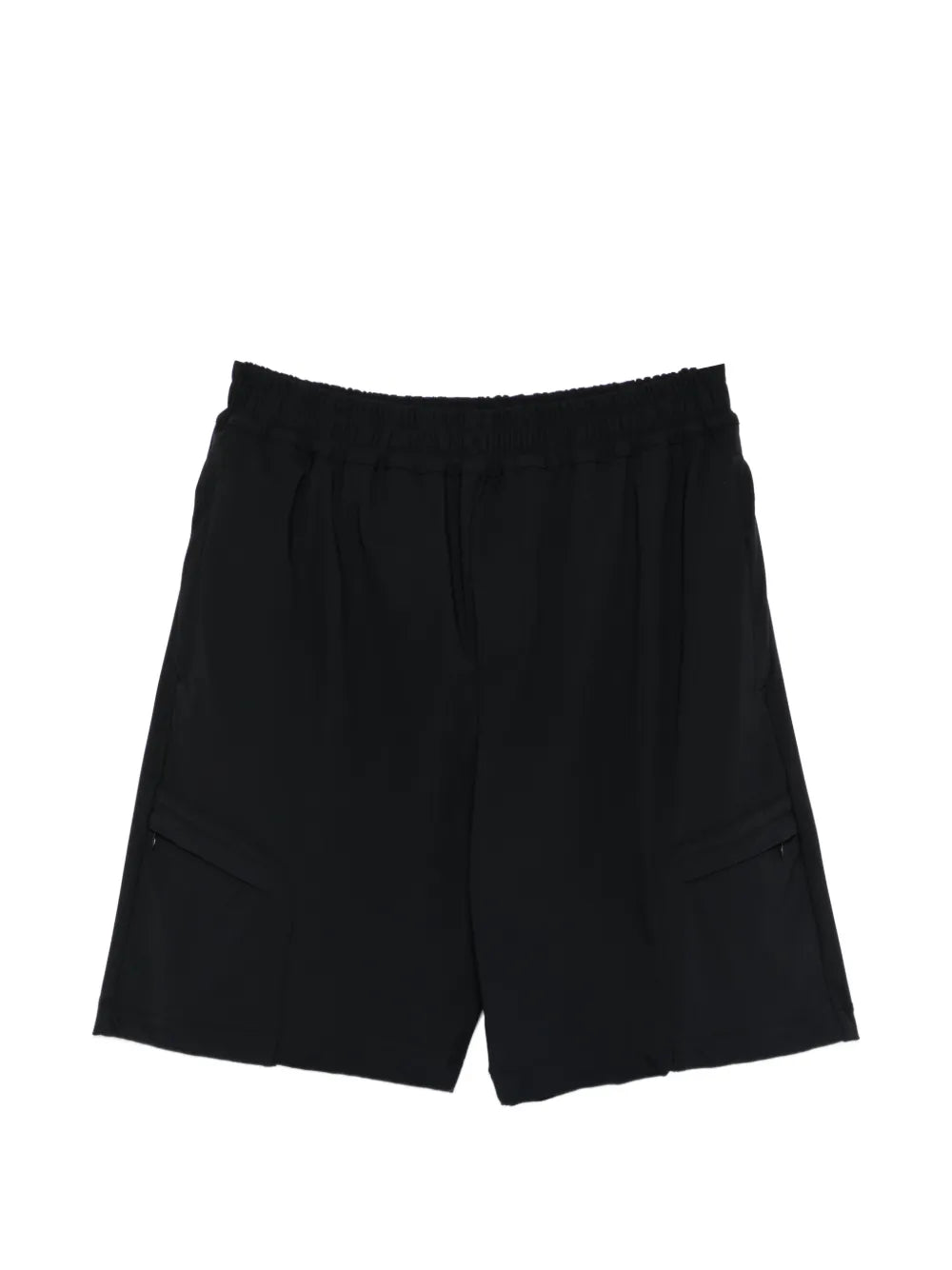 Elastic-Waistband Shorts — Black