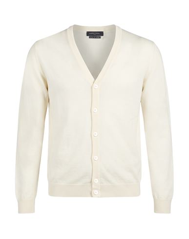 Man Cardigan Ivory Size S Merino Wool