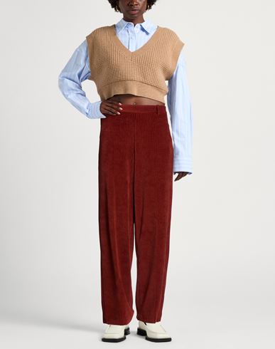 Woman Pants Brick Size 4 Cotton, Polyester