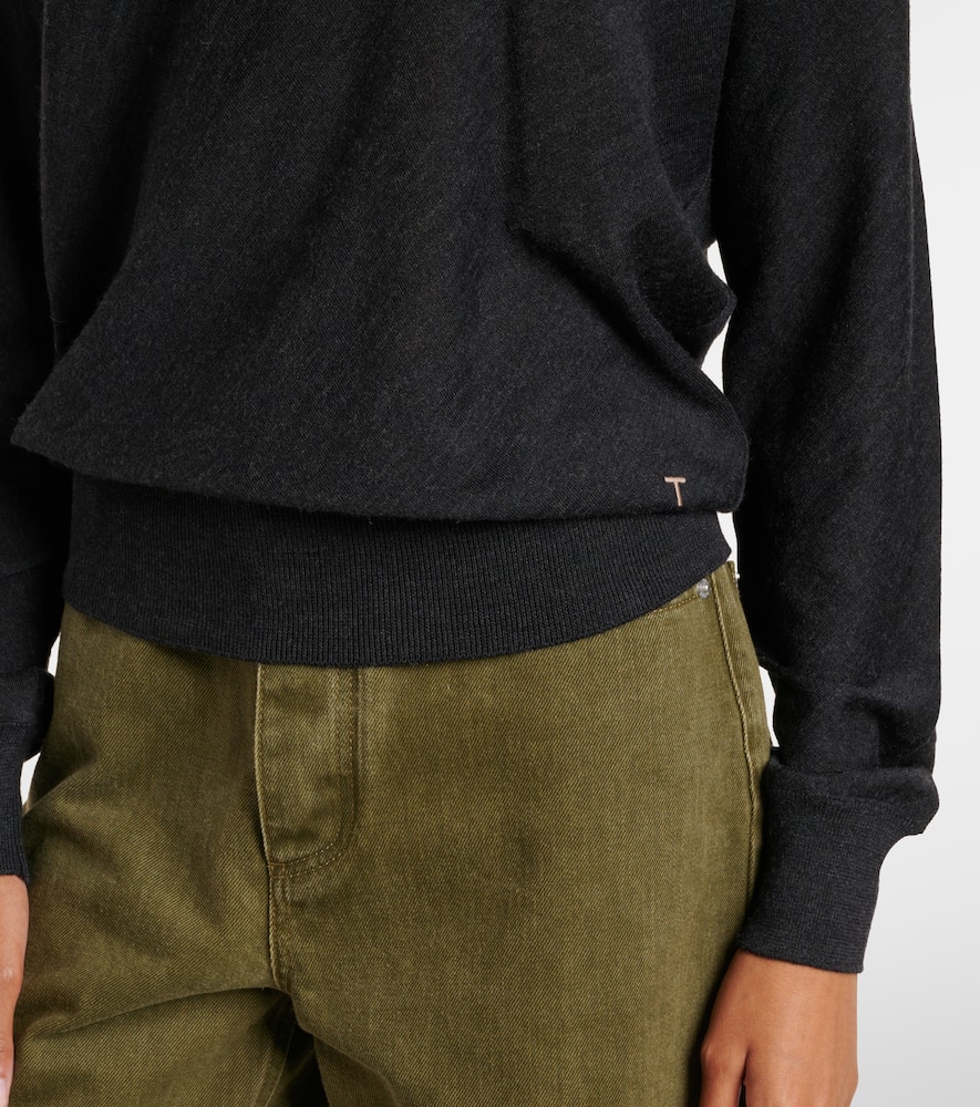 Ribbed-knit wool and silk sweater