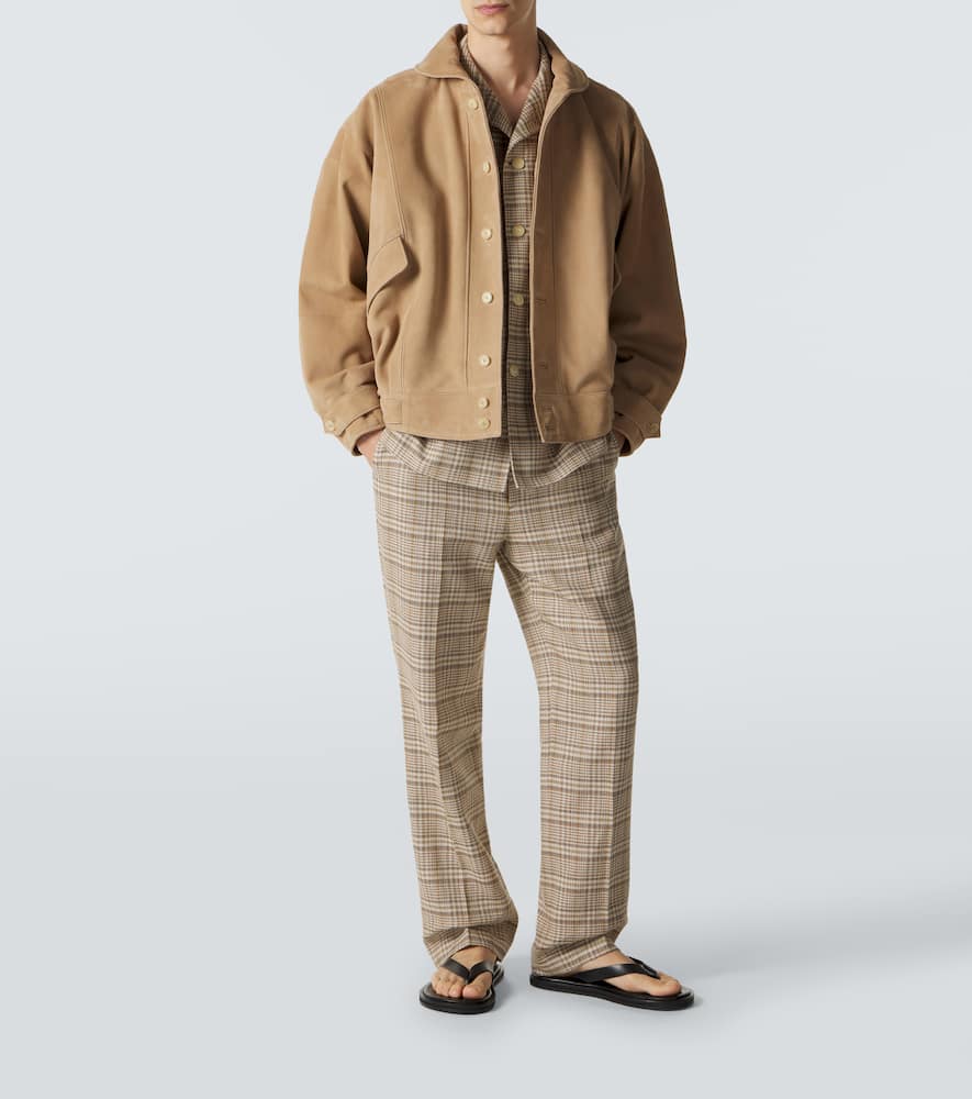 Suede blouson jacket