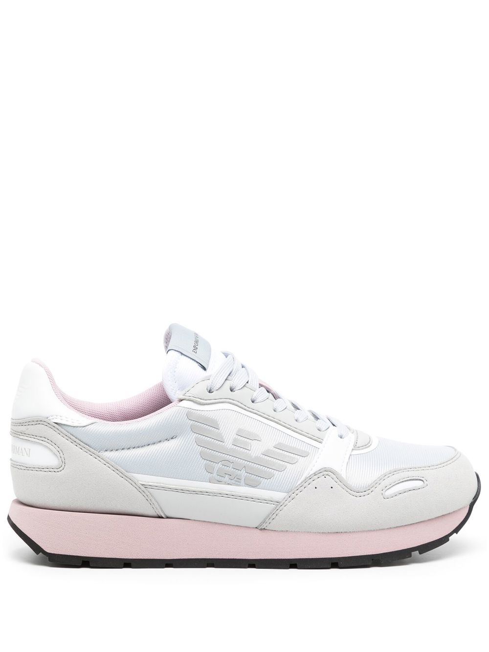 Panelled logo-print sneakers - Grey