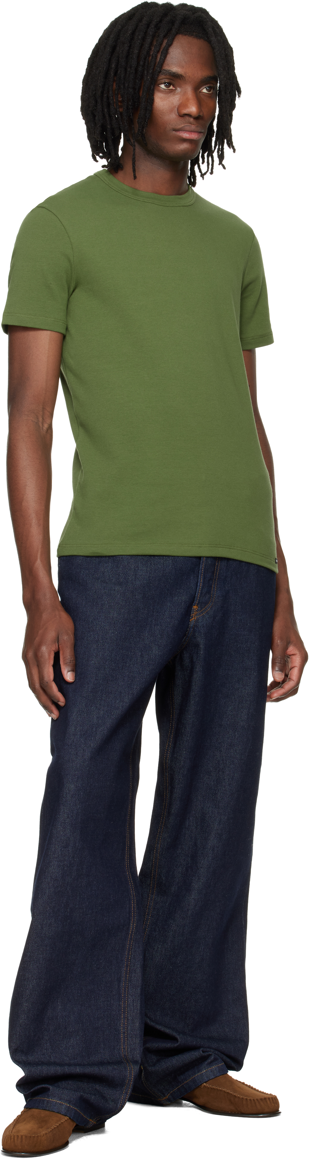 Green Cotton Crewneck T-shirt