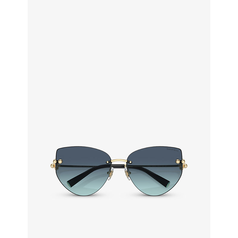 Womens Gold TF3096 Butterfly-frame Metal Sunglasses