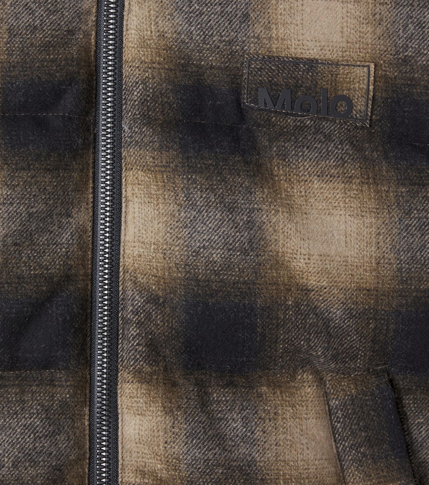 Hilo checked puffer jacket