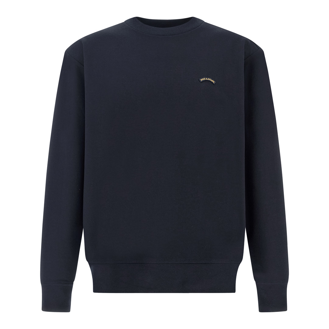 X-Soft Cotton Sweatshirt with Moon Badge, Man, Blue
