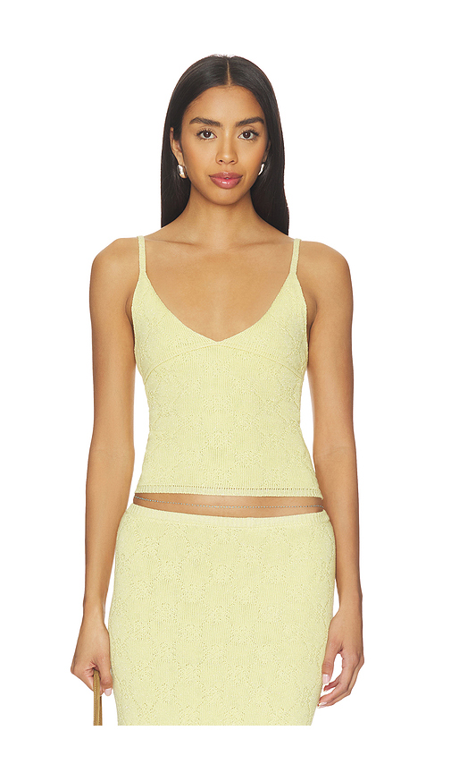 ASTA RESORT Pointelle Carolina Camisole in Lemon. XL also in XS, S
