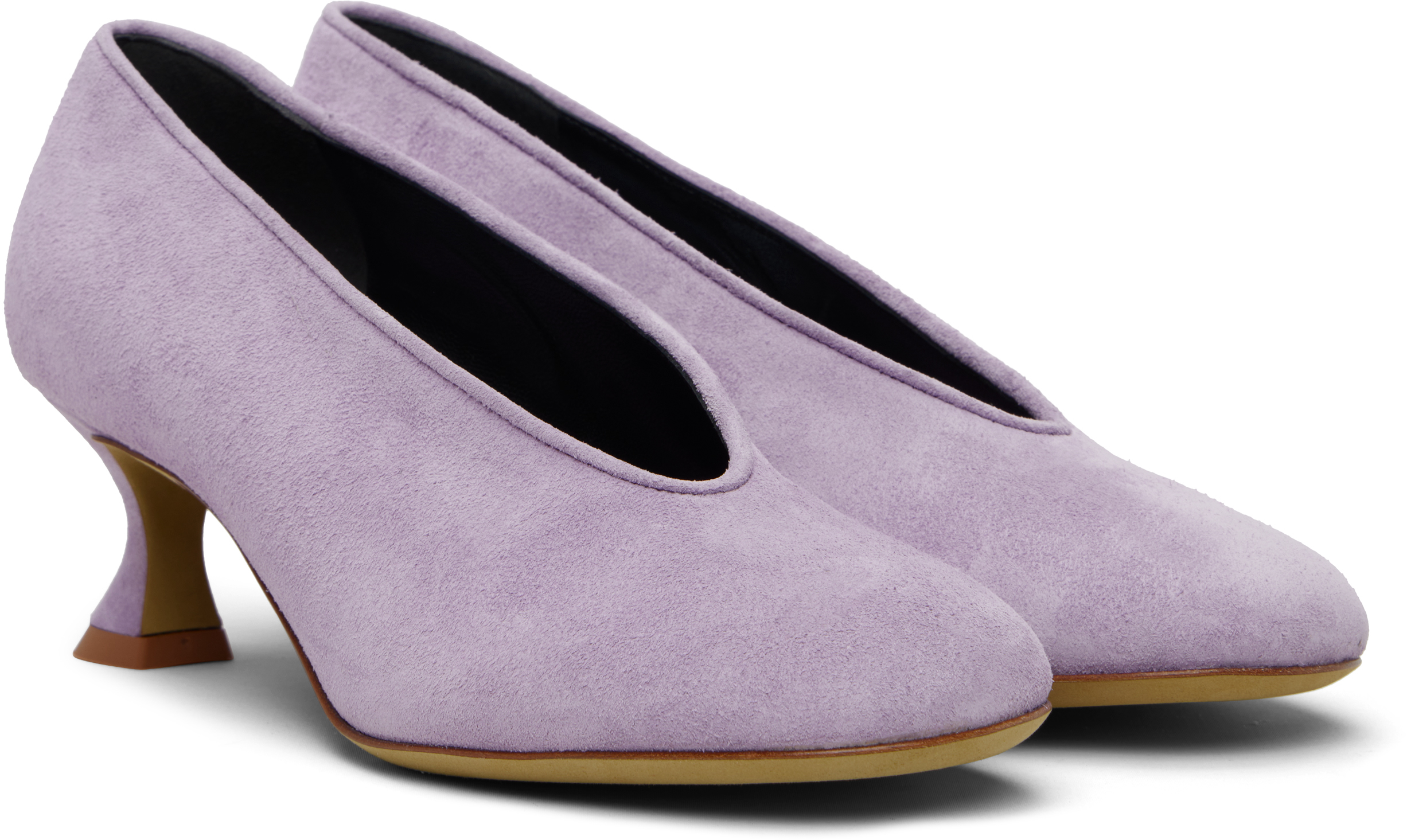 Purple Duck Suede Heels