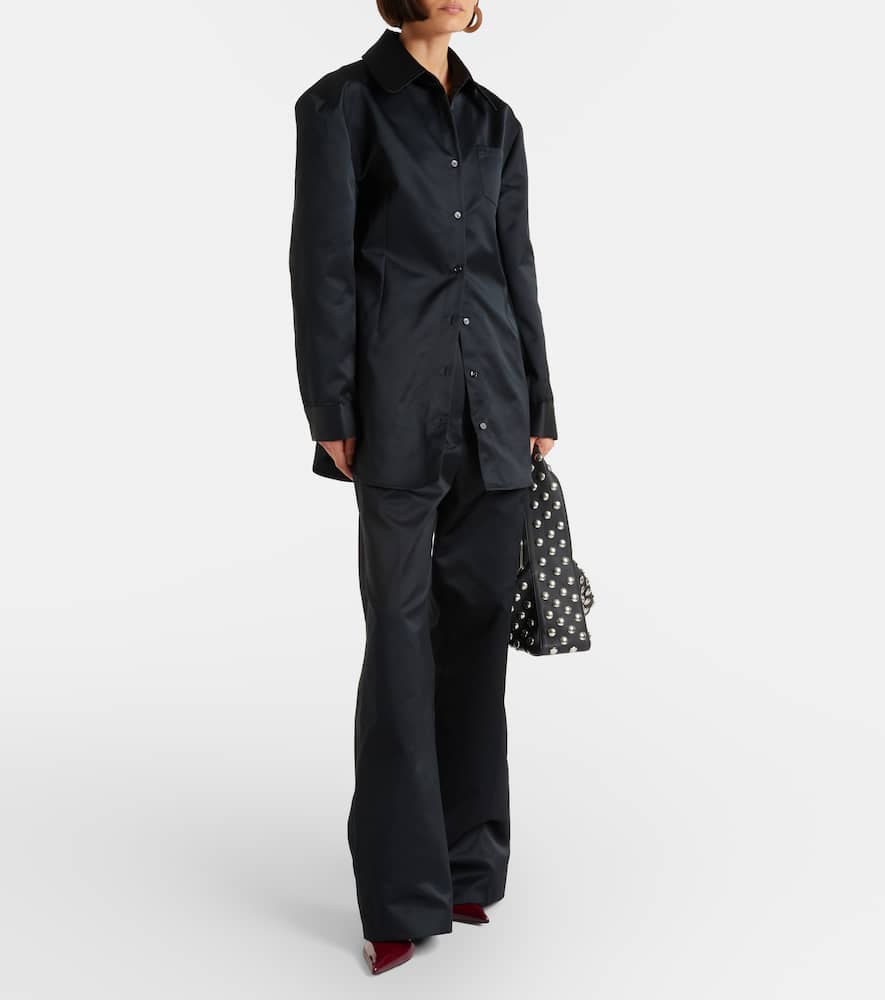 Akita satin shirt dress