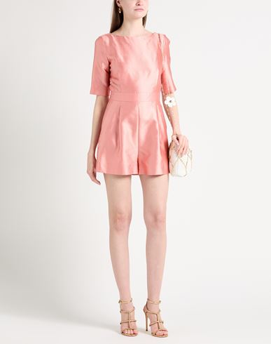 Max Mara Woman Jumpsuit Salmon pink Size 8 Silk, Giza 45 Cotton