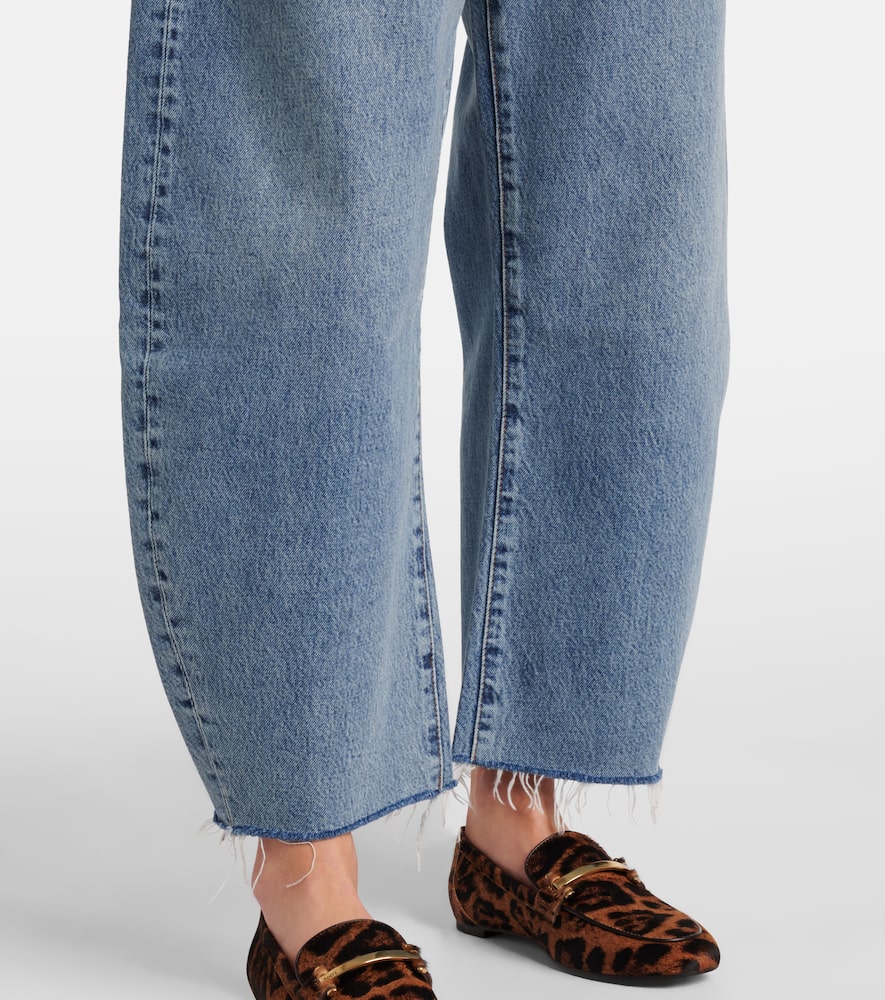 Bubble Crop high-rise barrel-leg jeans