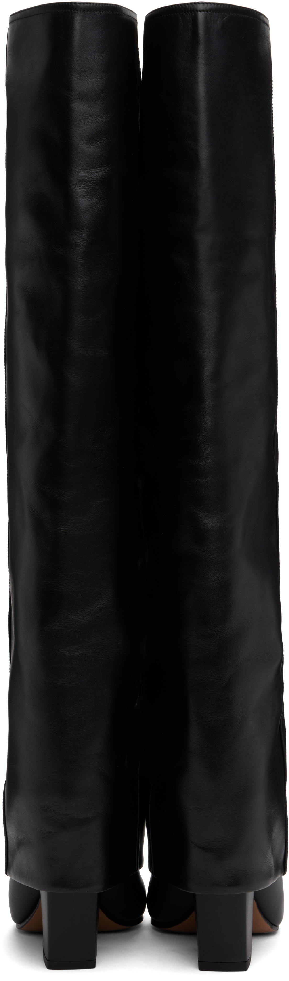 Paris Texas Black Jane Fold Over Tall Boots