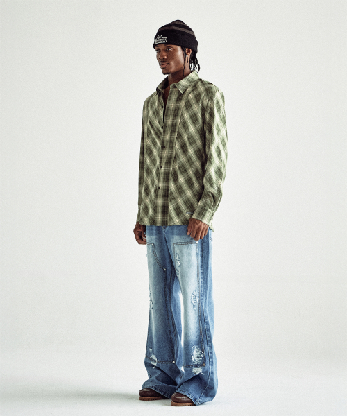 UNBALANCE CHECK SHIRTS GREEN