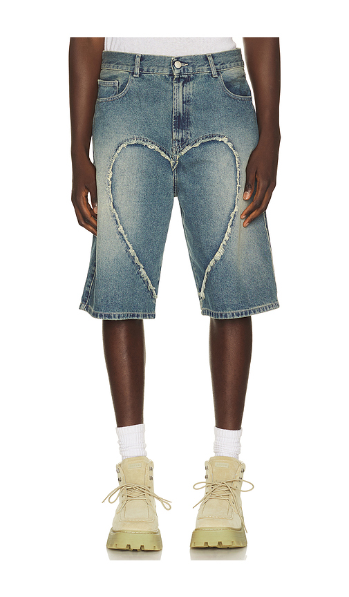 Carne Bollente Love Denim Shorts in Off Blue - Blue. 28 also