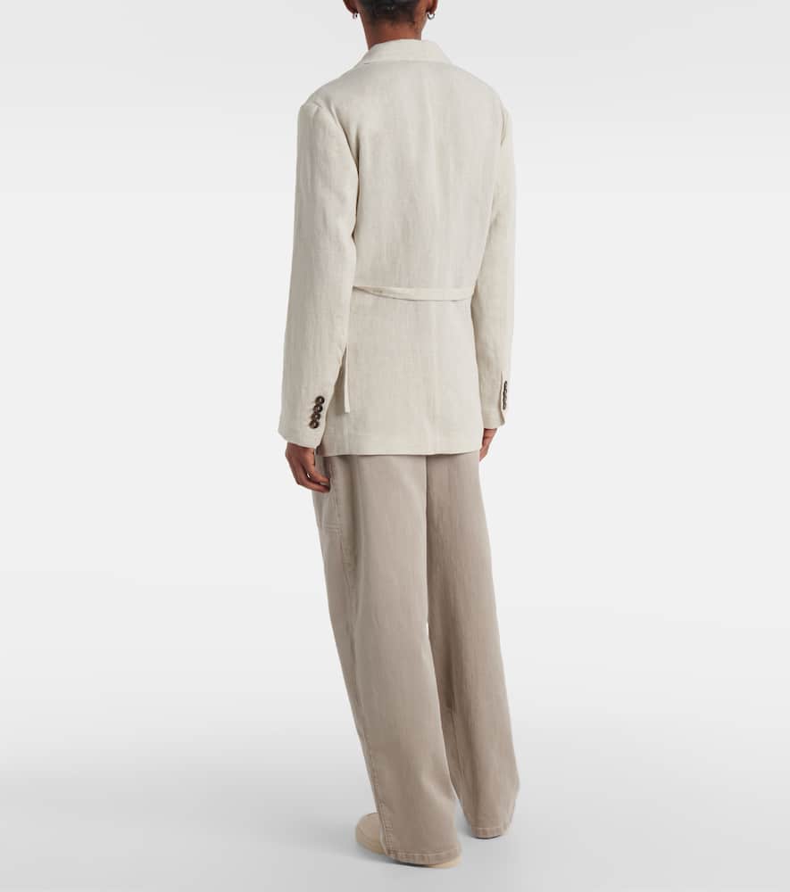 Linen-blend blazer