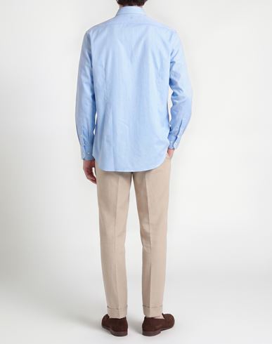 Man Shirt Azure Size 15 Cotton