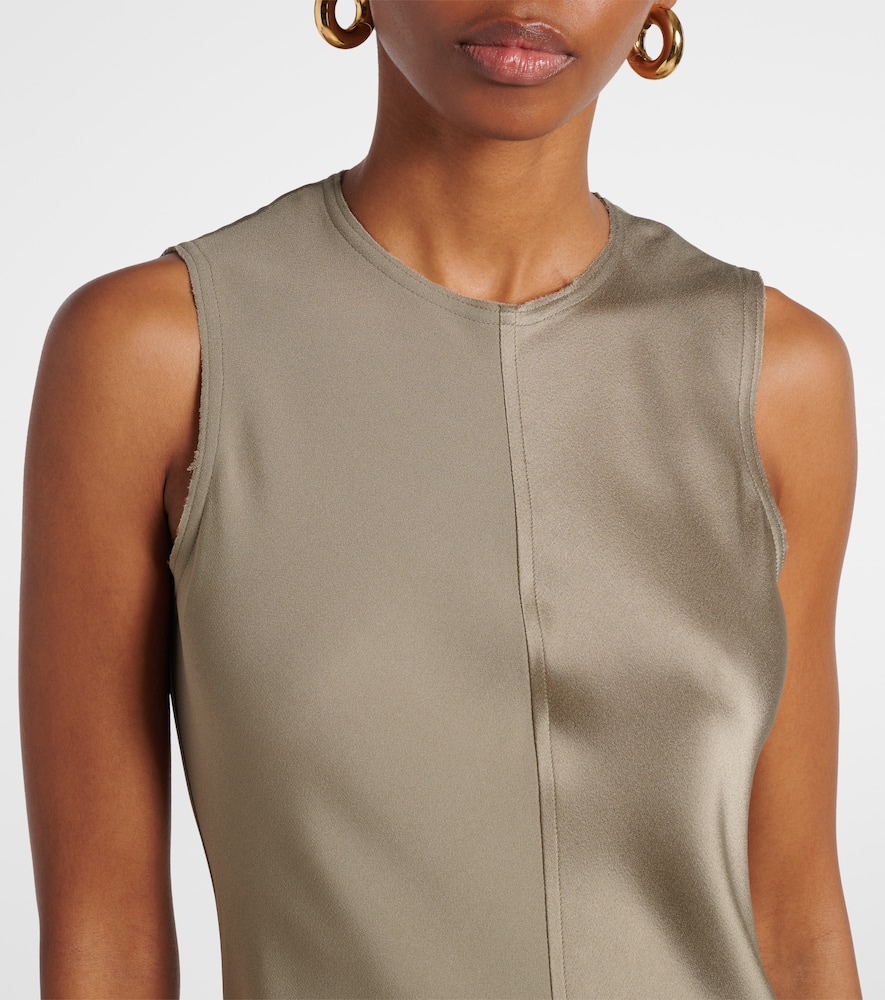 Paneled satin maxi dress