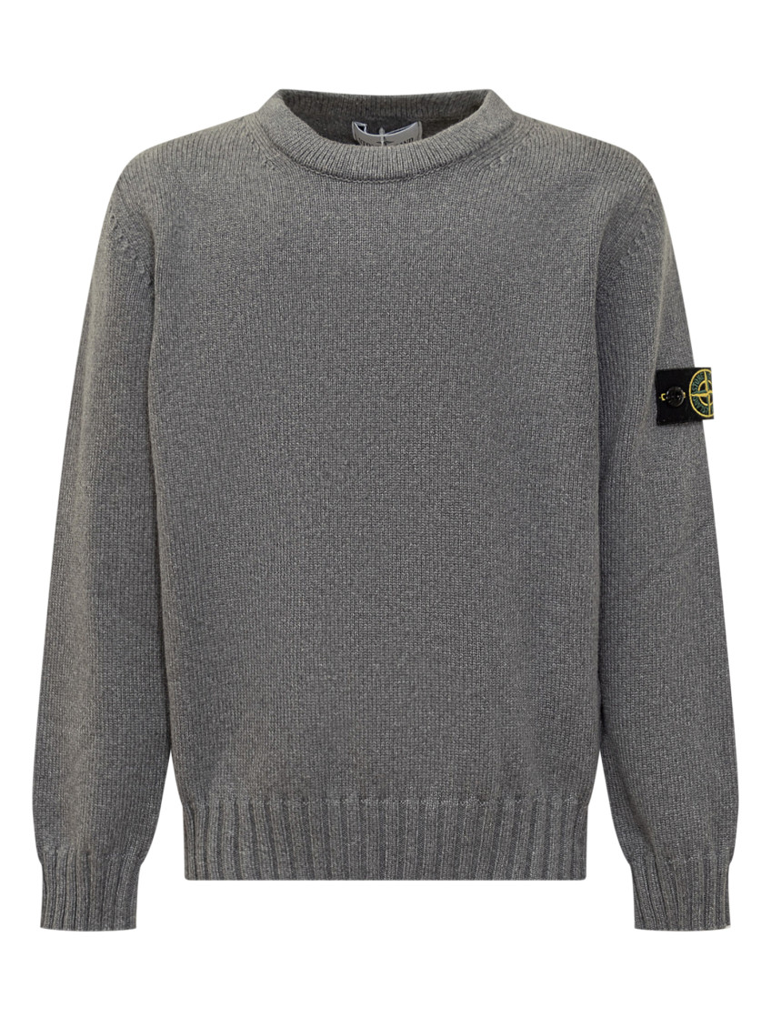 Kids Grey Solid Sweater
