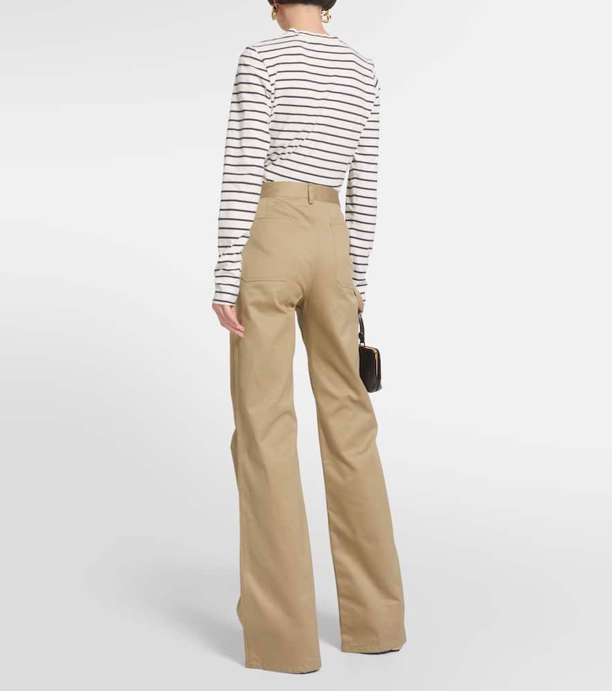 Quentin high-rise cotton flared pants